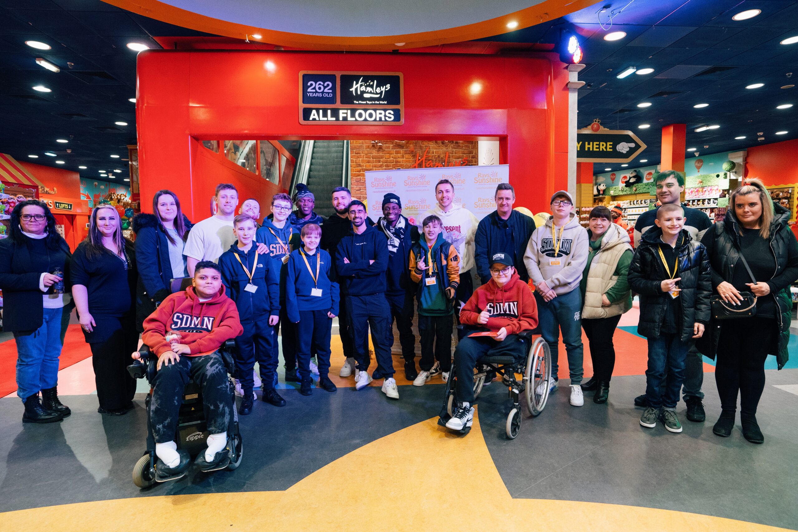 Rays of Sunshine and YouTube stars Sidemen grant VIP Hamleys toy store wish for seven families