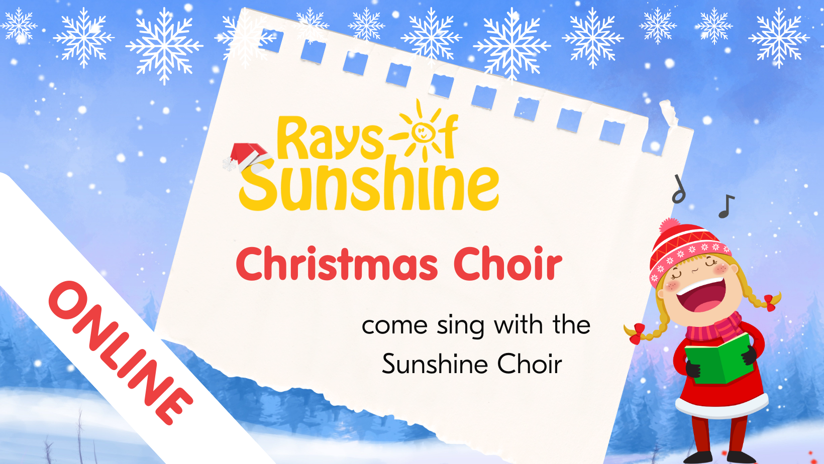 Online Christmas Choir with Christmas Rays of Sunshine logo