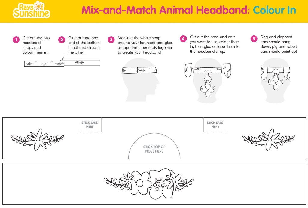 Animal Headband: Colour In