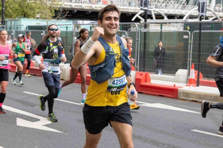 Man running the London Marathon