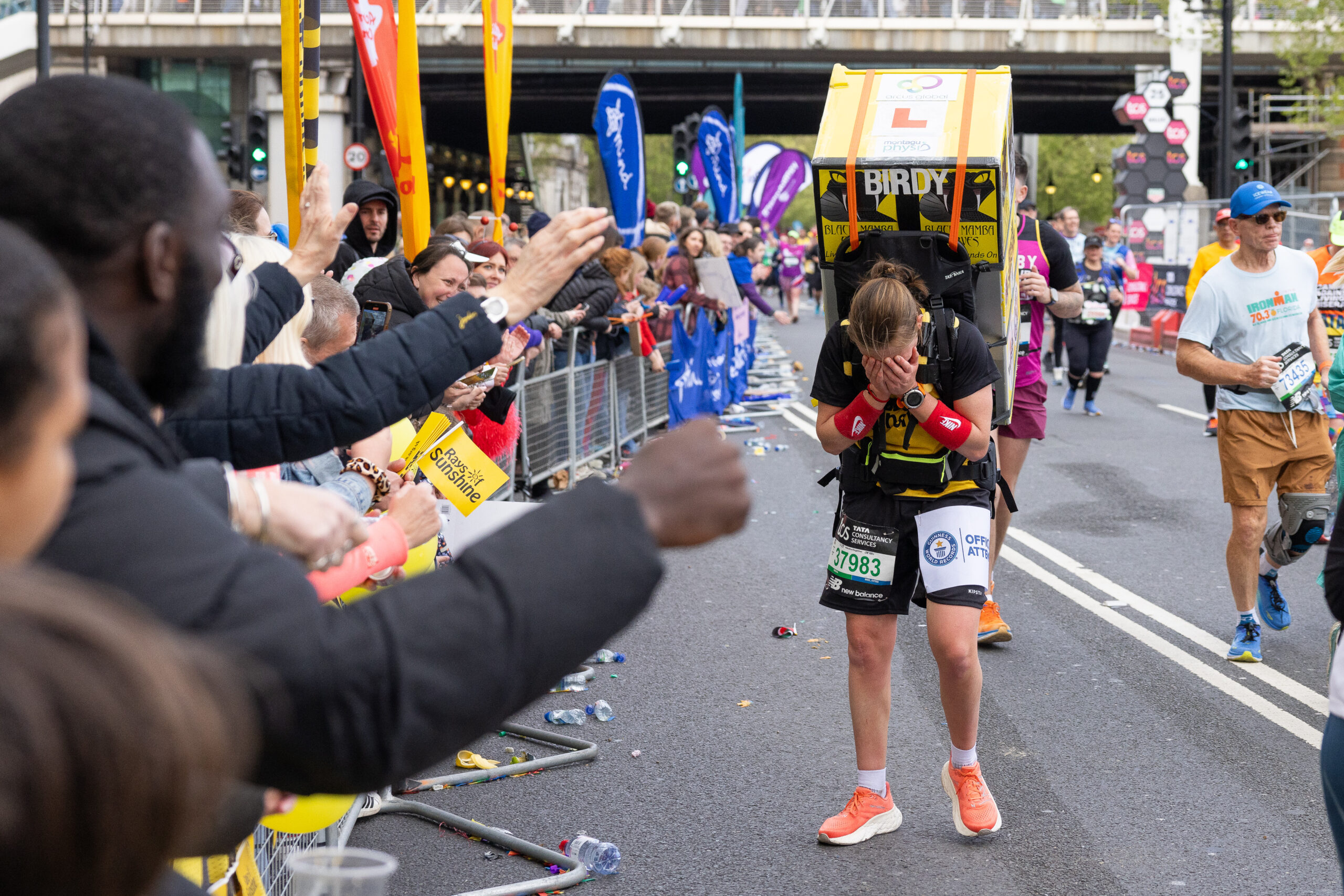 Laura Bird becomes Rays of Sunshine ambassador, after being first woman to complete London Marathon carrying a fridge on her back