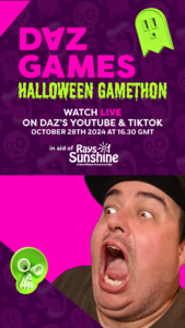 Poster for Daz Black's charity stream for Rays of Sunshine