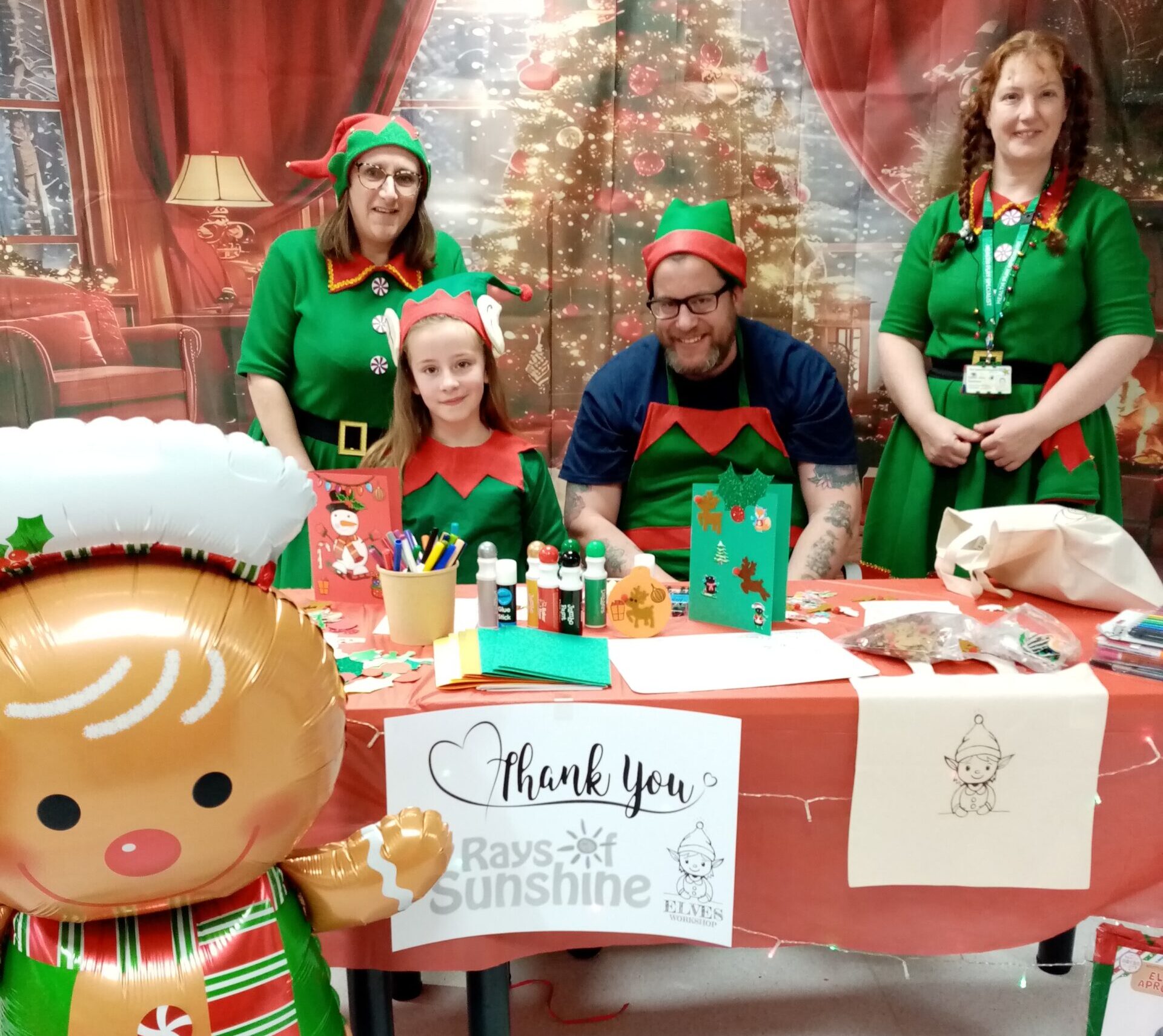 Group of nurses dressed as Elves for a Christmas party in hospital