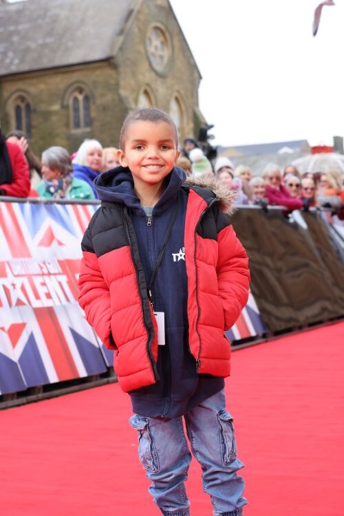 Little boy on the red carpet of Britain's Got Talent