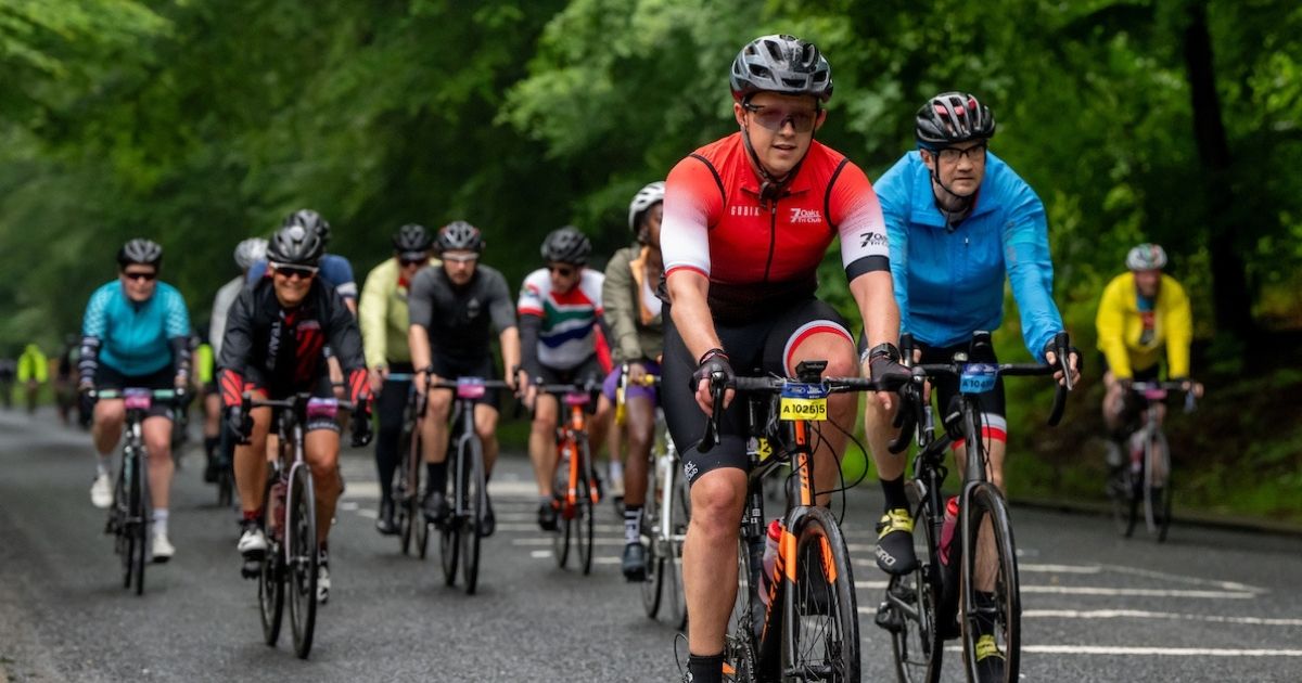 group of men biking