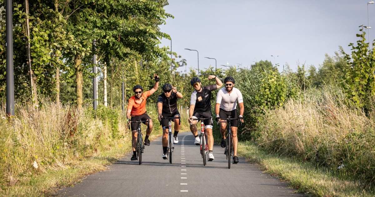 group of 4 men cycling