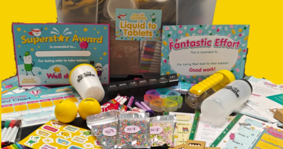 Photo of all the resources included in the liquid to tablets packs