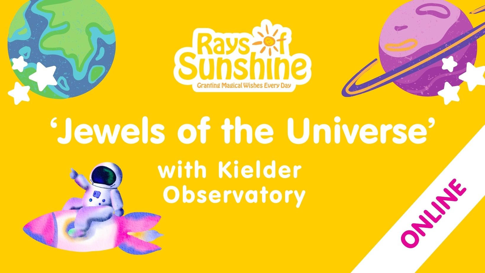 Event poster that reads 'Jewels of the Universe' with Kielder Observatory.