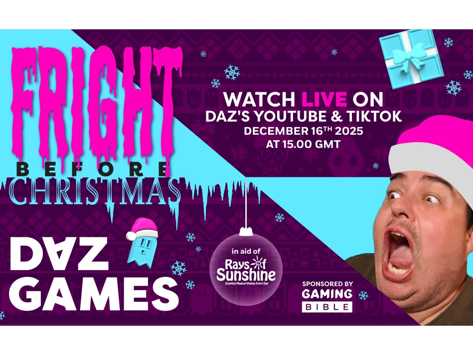 Poster for Daz Black's 2025 Fright Before Christmas livestream