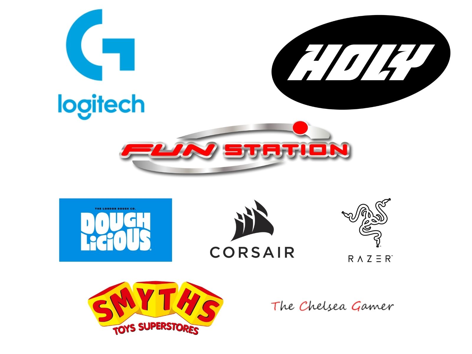 Logos of the brand & prize partners for the Daz Black Spooktacular Gameathon